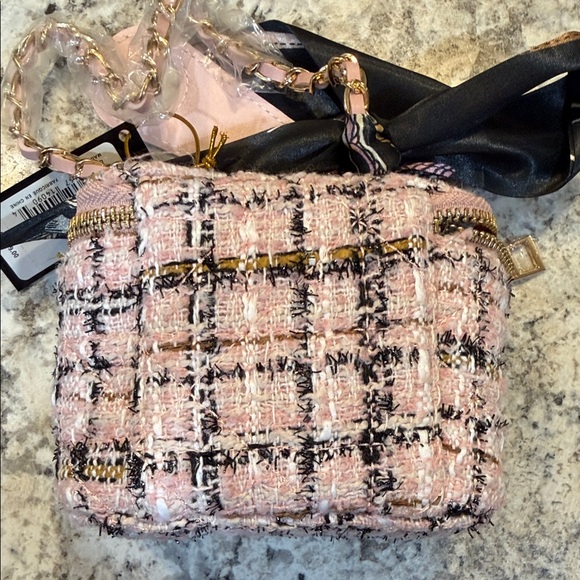 Bebe Pink and Black Tweed Mini Bag - Picture 6 of 9